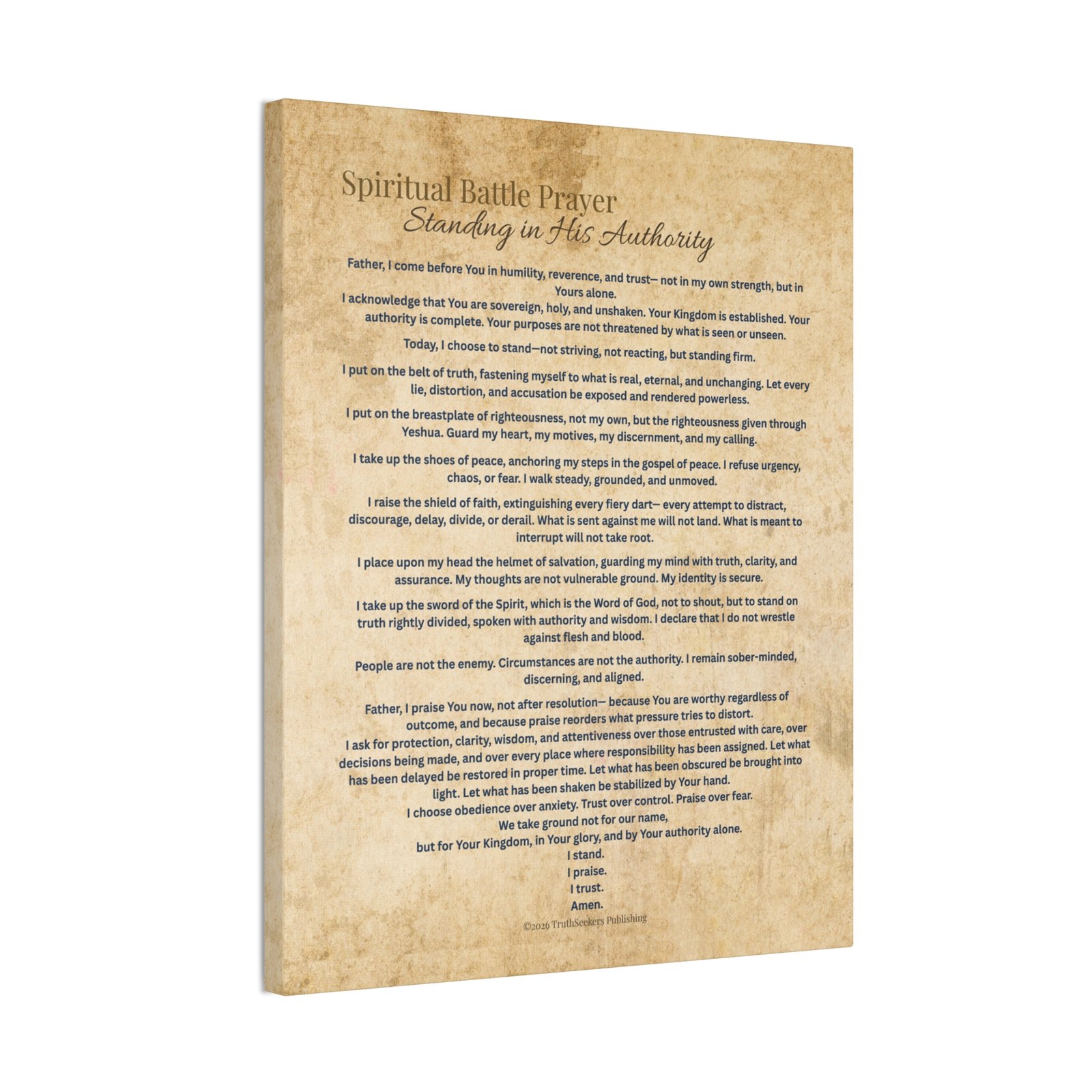 Spiritual Battle Prayer — Standing in His Authority (16×20 Canvas) - Image 3
