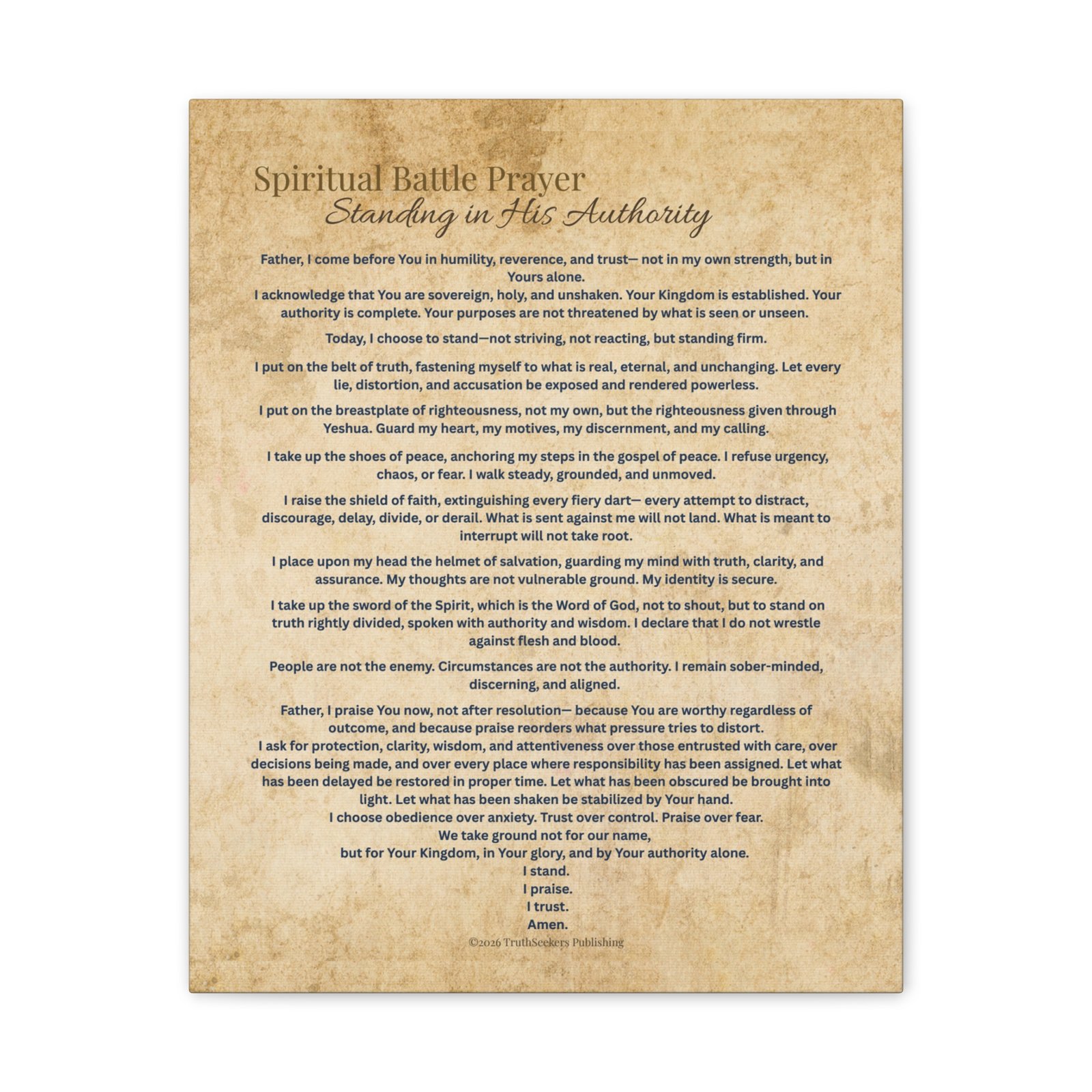 Spiritual Battle Prayer — Standing in His Authority (16×20 Canvas) - Image 2