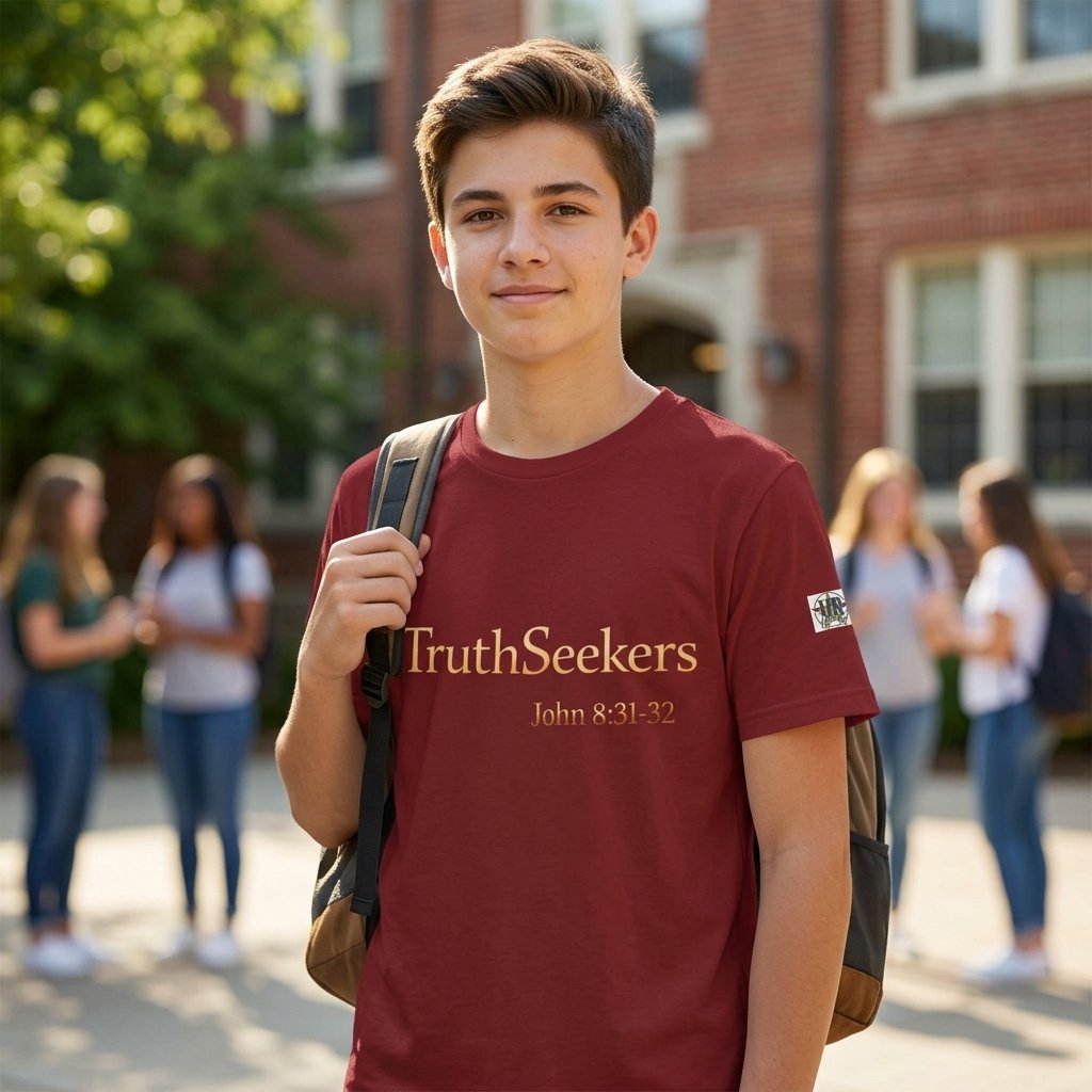 TruthSeekers Christian T-Shirt | John 8:31-32 Scripture Tee | Unisex Bella+Canvas 3001 | UR Worthy - Image 4