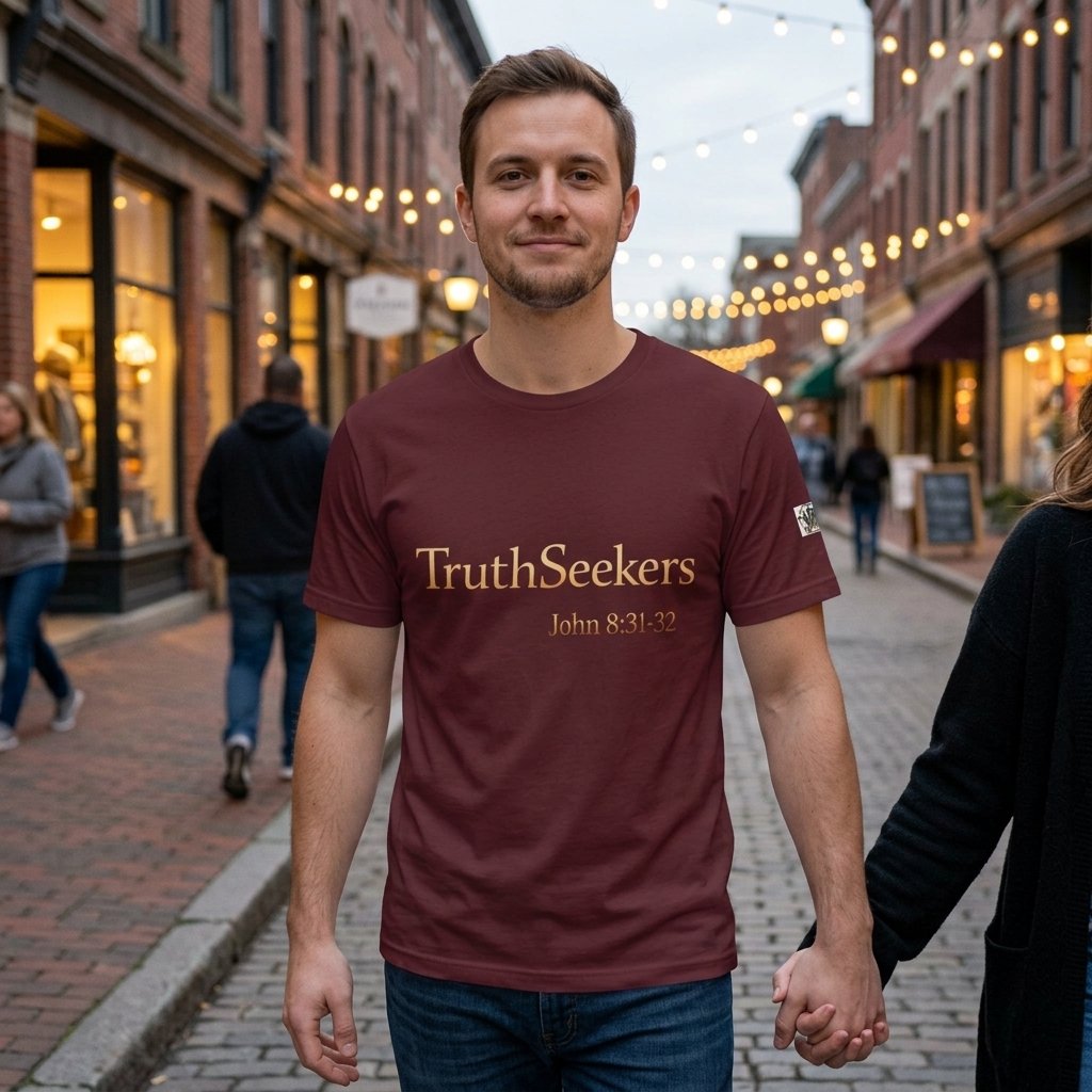 TruthSeekers Christian T-Shirt | John 8:31-32 Scripture Tee | Unisex Bella+Canvas 3001 | UR Worthy - Image 6