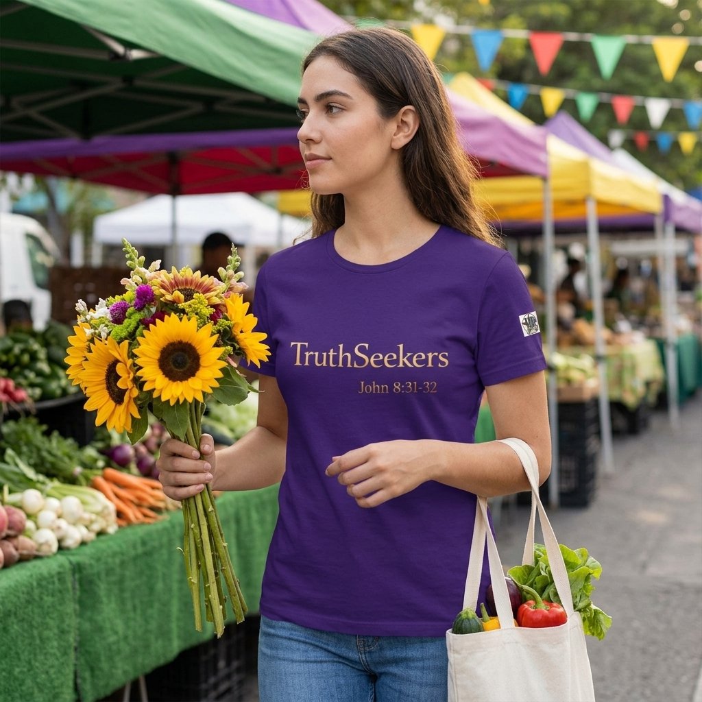 TruthSeekers Christian T-Shirt | John 8:31-32 Scripture Tee | Unisex Bella+Canvas 3001 | UR Worthy - Image 8